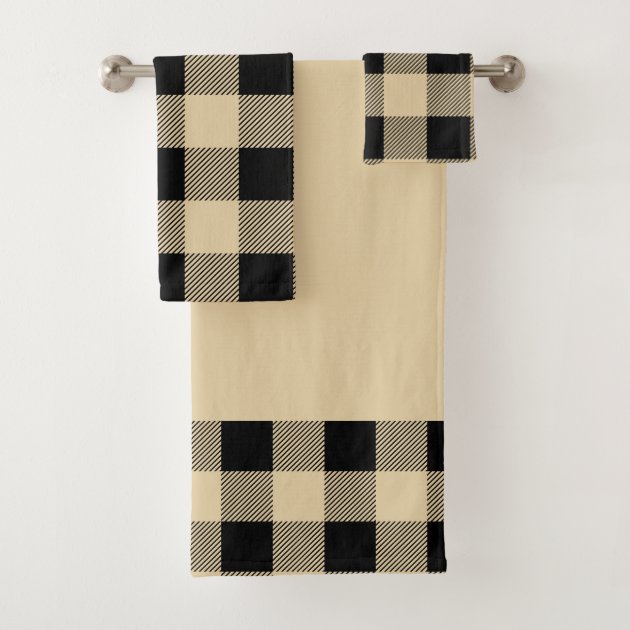 Buffalo plaid bath towels sales