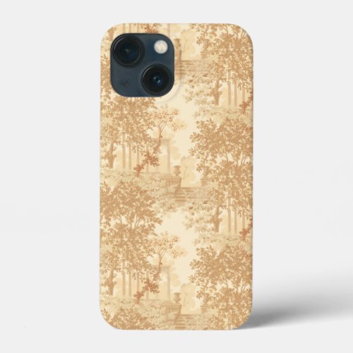 Vintage Tan Landscape Toile wUrns and Columns   iPhone 13 Mini Case