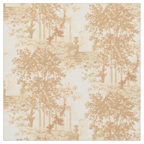 Vintage Tan Landscape Toile wUrns and Columns   Fabric