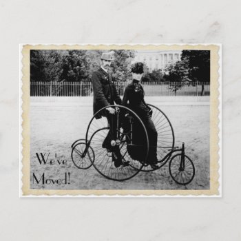 Vintage Tandem Bicycle Moving Postcard by Joslyn1986 at Zazzle