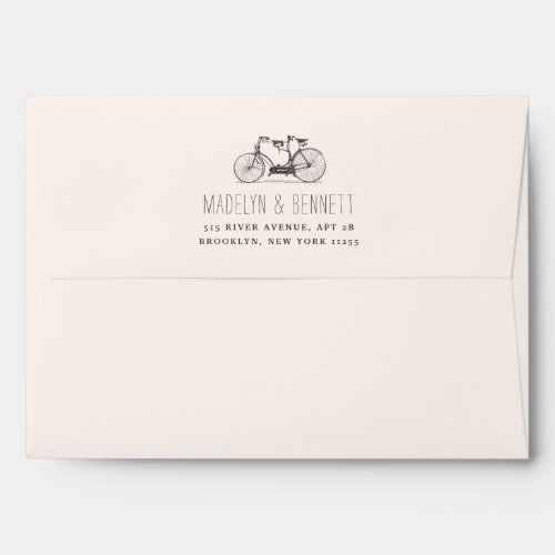 Vintage Tandem Bicycle Return Address Envelope