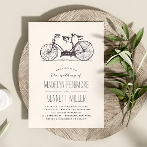 Vintage Tandem Bicycle Wedding Invitation
