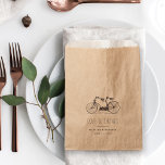 Vintage Tandem Bicycle Wedding Thank You Favor Bag<br><div class="desc">Rustic and sweet kraft favor bags feature a vintage tandem bicycle illustration with "love and thanks" and your names and wedding date. Personalize these brown kraft bags with your own custom wedding thank you message if desired. Designed to coordinate with our Built For Two wedding collection.</div>
