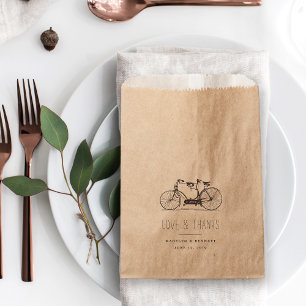 Vintage Tandem Bicycle Wedding Thank You Favor Bag