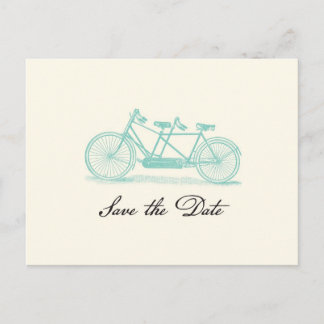 Vintage Tandem Bike Save the Date Postcard