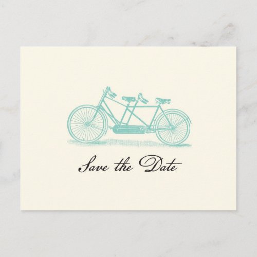 Vintage Tandem Bike Save the Date Postcard