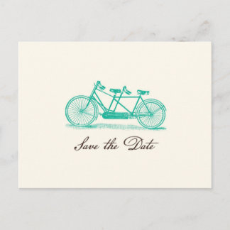 Vintage Tandem Bike Save the Date Postcard