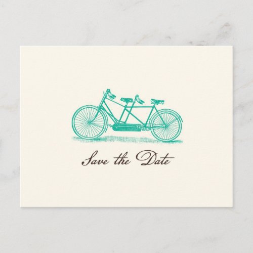 Vintage Tandem Bike Save the Date Postcard
