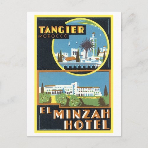 Vintage Tangier Morocco El Minzah Hotel Postcard