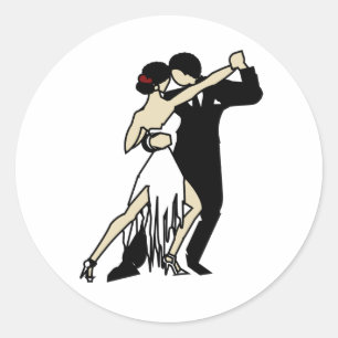 Vintage Tango Dancers Classic Round Sticker