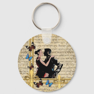 Vintage tango dancers keychain