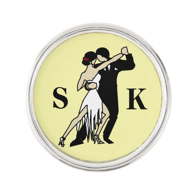 Vintage Tango Dancers Lapel Pin (Front)