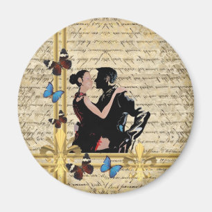 Vintage tango dancers magnet