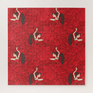 Vintage Tango Flamenco Dance Pattern Jigsaw Puzzle
