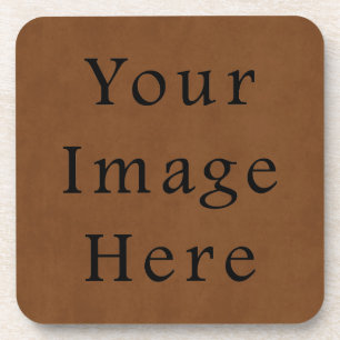 Vintage Tanned Brown Leather Parchment Paper Coaster