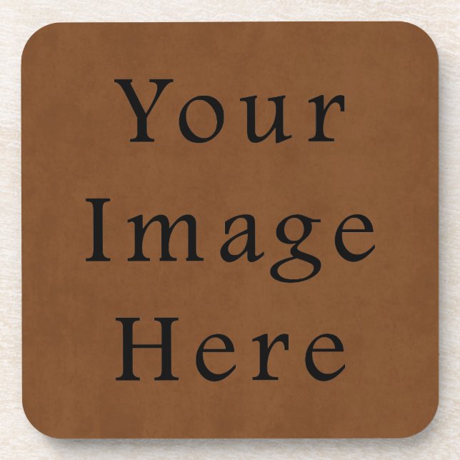 Vintage Tanned Brown Leather Parchment Paper Coaster (Front)