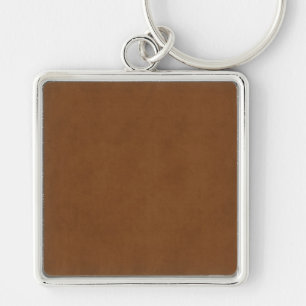 Vintage Tanned Leather Brown Parchment Template Keychain