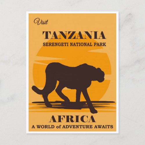 Vintage Tanzania Africa Serengeti National Park Postcard