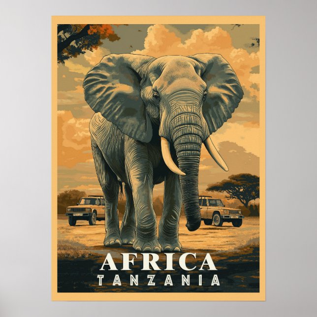 Vintage Tanzania: Safari Adventure Poster (Front)