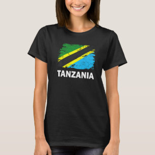 Vintage Tanzania Tanzanian Flag Pride Support Tanz T-Shirt