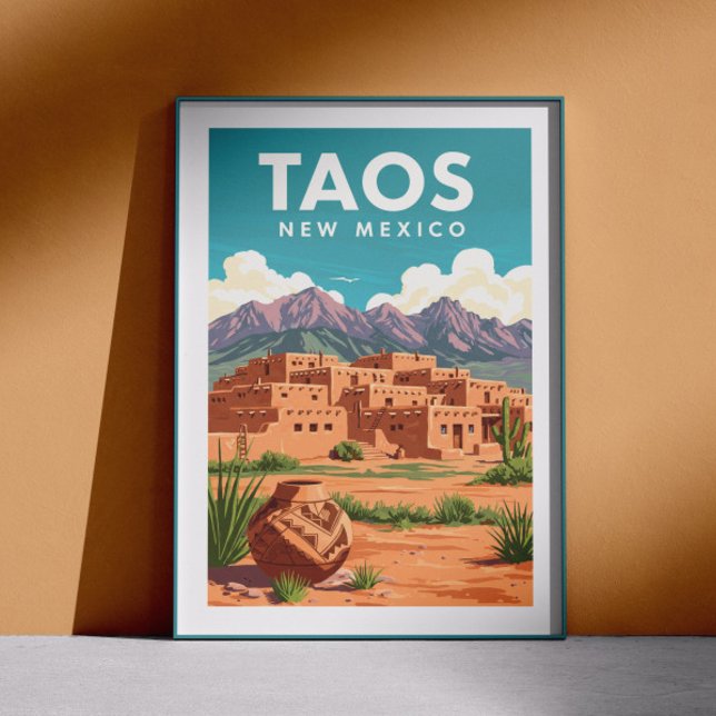 Vintage Taos New Mexico Poster (Creator Uploaded)