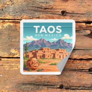 Vintage Taos New Mexico Square Sticker