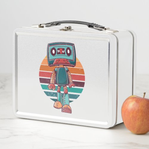 Vintage Tape Cartoon Design Metal Lunch Box