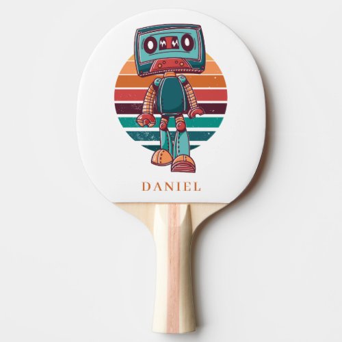 Vintage Tape Cartoon Design Ping Pong Paddle