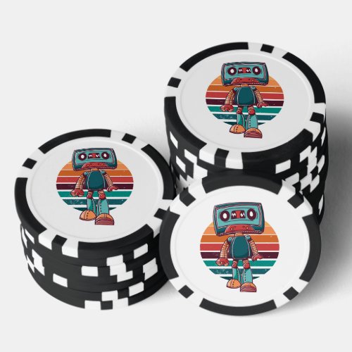 Vintage Tape Cartoon Design Poker Chips