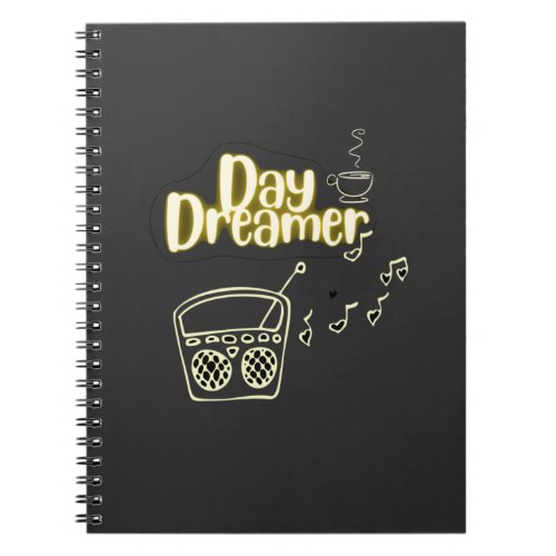 vintage tape  tea cup art  day Dream typography Notebook
