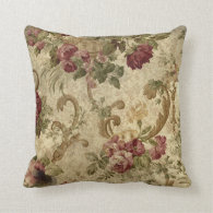 Vintage Tapestry mauve beige green pillow