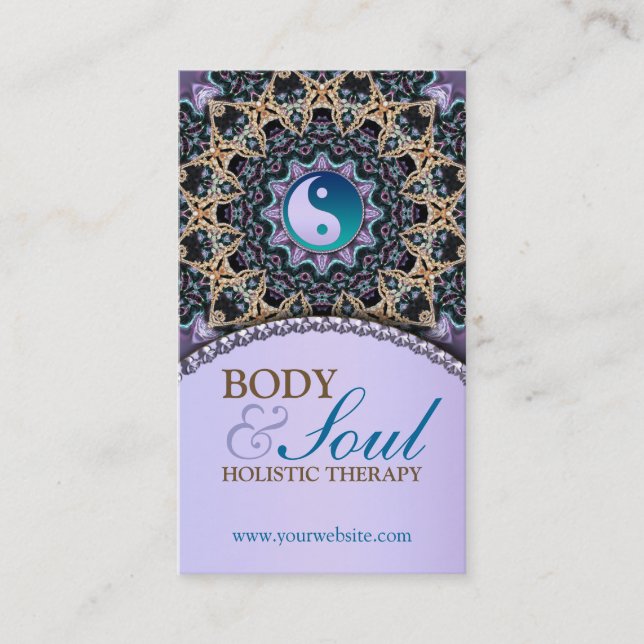 Vintage Tapestry New Age Holistic Business Card (Front)