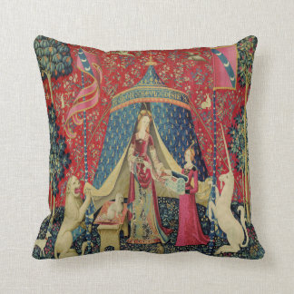 Vintage Tapestry Print Lady and Unicorn Pillow