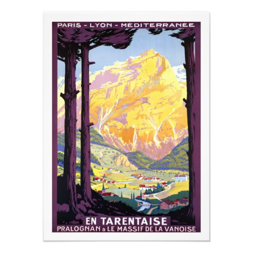 Vintage Tarentaise Valley France Alps Travel Poste Photo Print