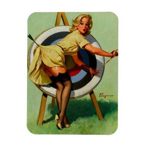 Vintage Target Archery Pinup Girl Magnet