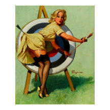 Vintage Target Archery Pinup Girl