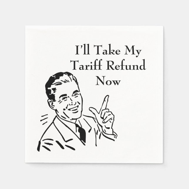 Vintage Tariff Refund Check Napkins (Front)
