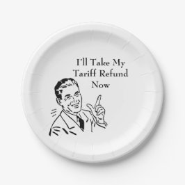 Vintage Tariff Refund Check Paper Plates