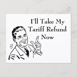Vintage Tariff Refund Check Postcard
