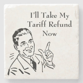 Vintage Tariff Refund Check Stone Coaster