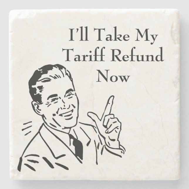 Vintage Tariff Refund Check Stone Coaster (Front)