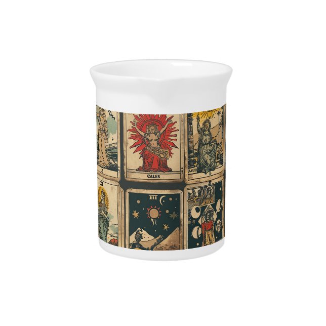 Vintage Tarot Beverage Pitcher (Front)