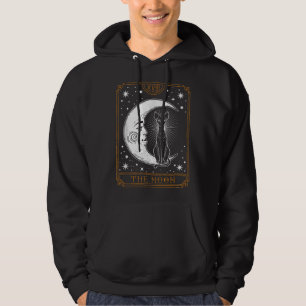 Vintage Tarot Card Crescent Moon Stars Egyptian Bl Hoodie