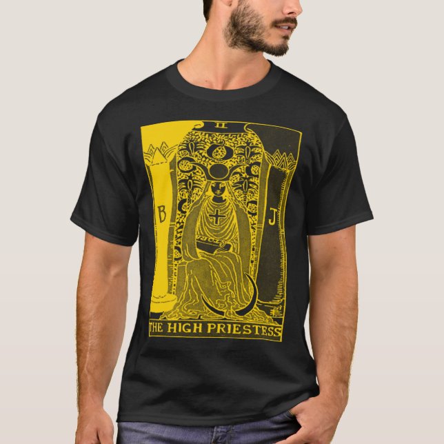 VINTAGE TAROT CARD THE HIGH PRIESTESS T-Shirt (Front)