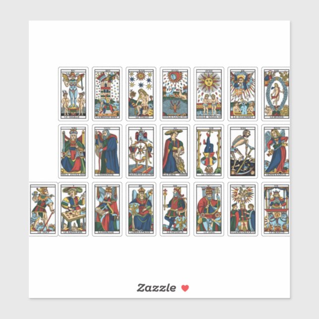 Vintage Tarot cards Sticker (Sheet)
