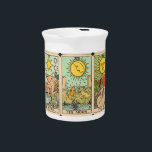 Vintage Tarot Cards Sun Moon Stars  Beverage Pitcher<br><div class="desc">Stylish beverage pitcher features a trio of Sun,  Moon and Stars vintage tarot card illustrations in repeating pattern</div>