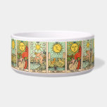 Vintage Tarot Cards Sun Moon Stars  Pet Bowl<br><div class="desc">Trio of Sun,  Moon and Stars vintage tarot card illustrations in repeating pattern</div>