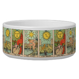 Vintage Tarot Cards Sun Moon Stars  Pet Bowl