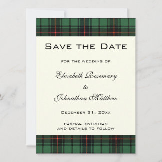 Vintage Tartan, Davidson Modern Pattern Wedding Invitation