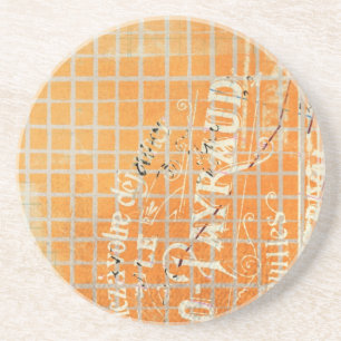 Vintage Tattered French Store Receipt Coaster